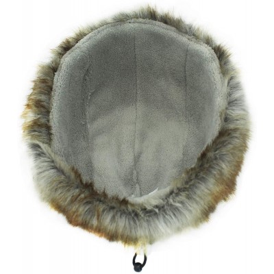 Bomber Hats Oudoor Unisex Faux Fur Lined Trapper Hat Warm Windproof Winter Russian Hats - Black+brown Fur - CP12N7D3675 $18.34