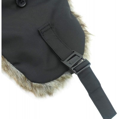 Bomber Hats Oudoor Unisex Faux Fur Lined Trapper Hat Warm Windproof Winter Russian Hats - Black+brown Fur - CP12N7D3675 $28.07