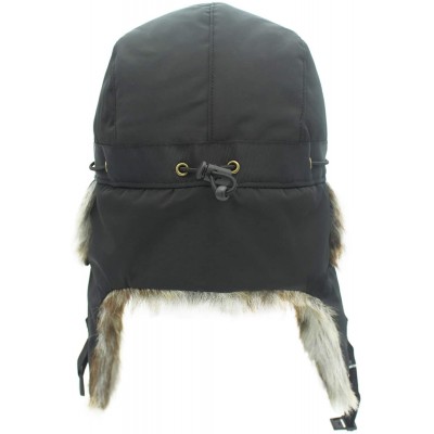 Bomber Hats Oudoor Unisex Faux Fur Lined Trapper Hat Warm Windproof Winter Russian Hats - Black+brown Fur - CP12N7D3675 $28.07