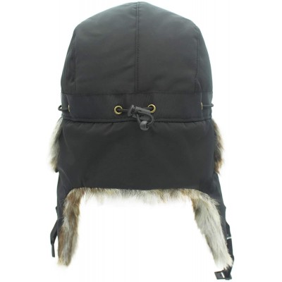 Bomber Hats Oudoor Unisex Faux Fur Lined Trapper Hat Warm Windproof Winter Russian Hats - Black+brown Fur - CP12N7D3675 $18.34