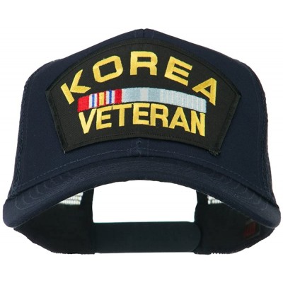 Baseball Caps Korea Veteran Military Patched Mesh Back Cap - Navy - CG11MJ40AOR $16.43