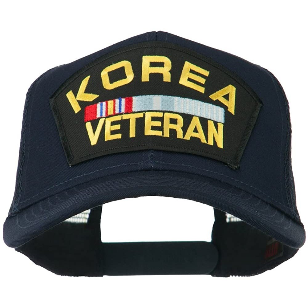 Baseball Caps Korea Veteran Military Patched Mesh Back Cap - Navy - CG11MJ40AOR $16.43