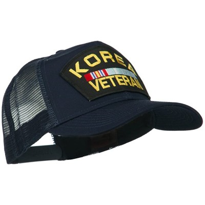 Baseball Caps Korea Veteran Military Patched Mesh Back Cap - Navy - CG11MJ40AOR $16.43