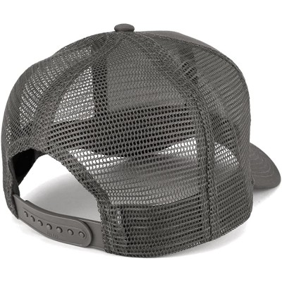 Baseball Caps XXL Oversize Black Grey USA Flag Patch Mesh Back Trucker Baseball Cap - Charcoal - C718DW2407L $17.86