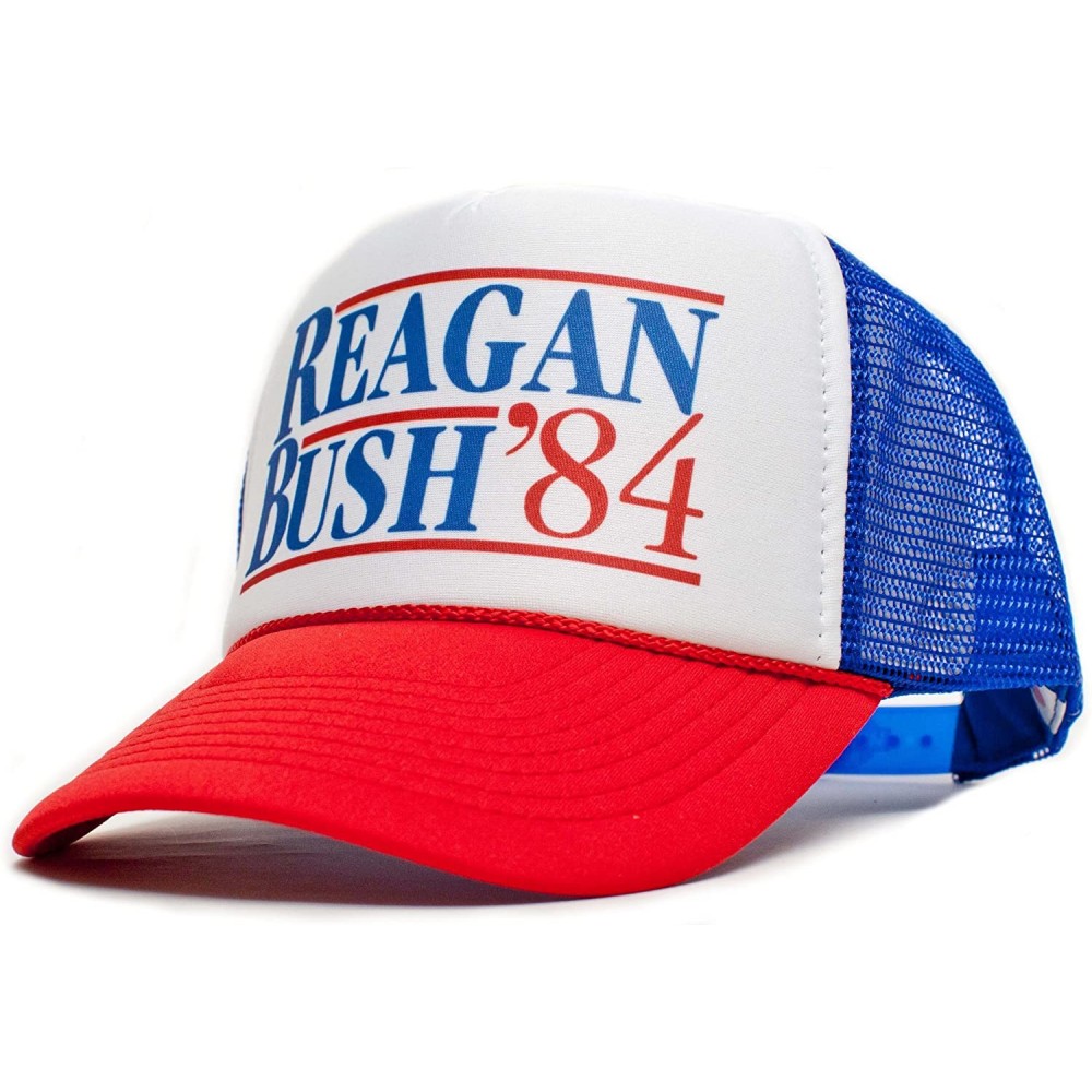 Baseball Caps Ronald Reagan George Bush 84 Campaign Hat Cap Curved Royal/Red - Red/White/Royal - CI11FOMR6UD $12.41