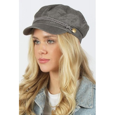 Newsboy Caps Women's Summer Linen Greek Fisherman's Sailor Newsboy Hats with Comfort Elastic Back - Charcoal - C718OXYANH6 $1...