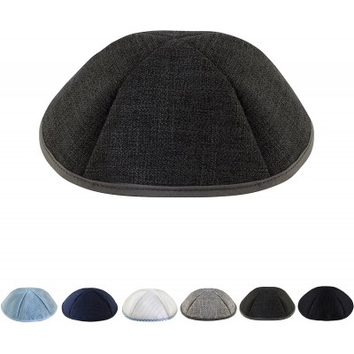 Fedoras Woven Burlap Kippah - Gray - C0185S6N86U $16.84