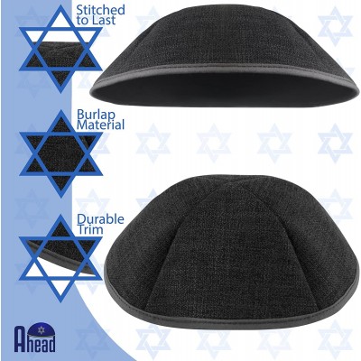 Fedoras Woven Burlap Kippah - Gray - C0185S6N86U $16.84