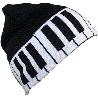 Skullies & Beanies Beanie Men Women - Unisex Cuffed Skull Knit Winter Hat Cap - Piano Keyboard - CO18L40WAUT $11.64