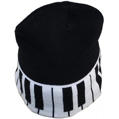Skullies & Beanies Beanie Men Women - Unisex Cuffed Skull Knit Winter Hat Cap - Piano Keyboard - CO18L40WAUT $11.64