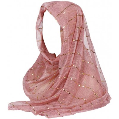 Headbands Muslim Islam Headscarf Hijabs Cap for Women Cotton Hijabs Scarves Cape - Pink - C518G4YTEYX $9.69