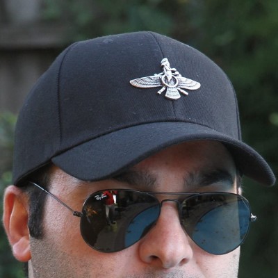 Baseball Caps Persian Farvahar Hat Farohar Faravahar Cap Zoroastrian Pahlavi Gift Persia Art - Black - CS120YXI3RB $18.70