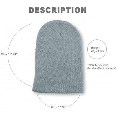 Skullies & Beanies Beanies for Men Slouchy Thicken Increases Big Warm Hats Stretchy Soft Breathable Knit Acrylic Cuff Cap - G...