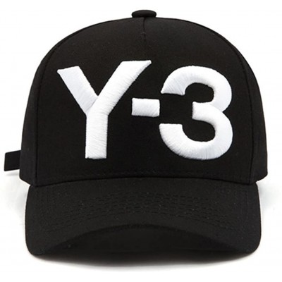 Baseball Caps New Y-3 Dad Hat Big Bold Embroidered Logo Hip Hop Baseball Cap - Black - CV18CN0DOSK $13.23