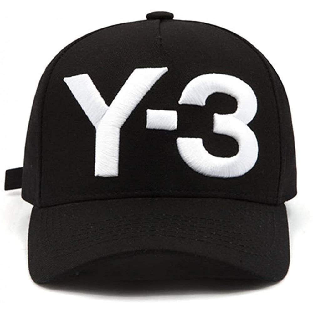 Baseball Caps New Y-3 Dad Hat Big Bold Embroidered Logo Hip Hop Baseball Cap - Black - CV18CN0DOSK $13.23