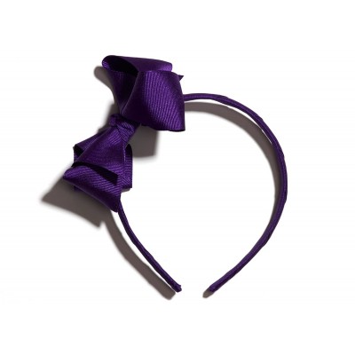 Headbands Girls"Lila" Grosgrain Bow Headband O/S Purple - Purple - CY11WGF3LA9 $8.95