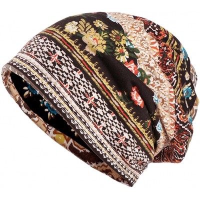 Skullies & Beanies Women Girl Beanie Turban Cap- Comfy Chemo Headwear Hats for Cancer Hair Loss - Navy + Brown - CT18H632UE6 ...