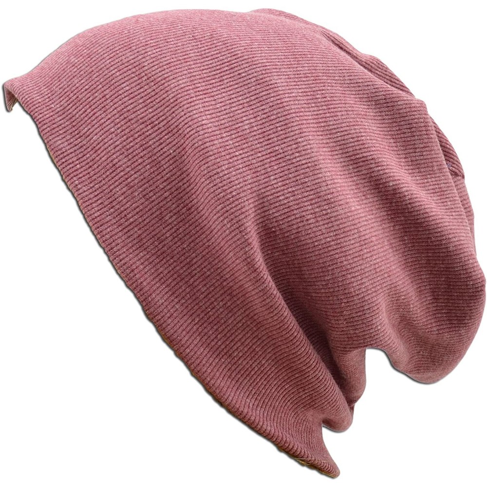 Skullies & Beanies Oversized Cotton Beanie Slouch Hat Ski Snowboard Hat Ribbed - Red - C911HZHJZUT $10.12