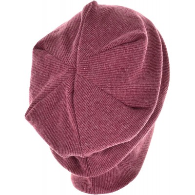 Skullies & Beanies Oversized Cotton Beanie Slouch Hat Ski Snowboard Hat Ribbed - Red - C911HZHJZUT $10.12