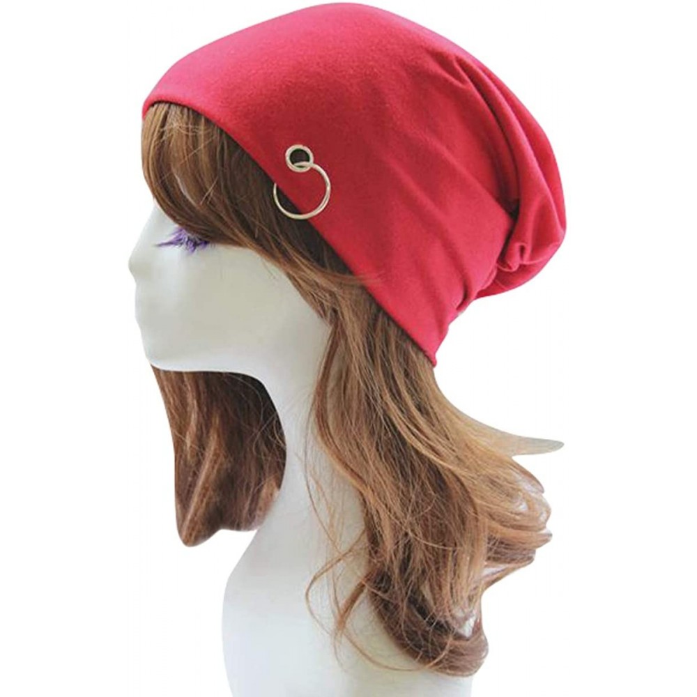 Skullies & Beanies Unisex Winter Wrinkle Knitted Crochet Baggy Hat Beanie Cap Beret - Red-1 - C1126P63VZZ $11.10