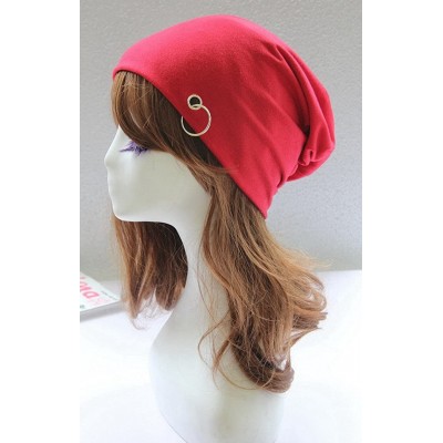 Skullies & Beanies Unisex Winter Wrinkle Knitted Crochet Baggy Hat Beanie Cap Beret - Red-1 - C1126P63VZZ $11.10