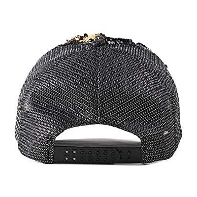 Baseball Caps Reversible Sequin-Hat Baseball for Women Mesh Trucker Hat - Sequined Gold - C218SXTT5EK $7.86