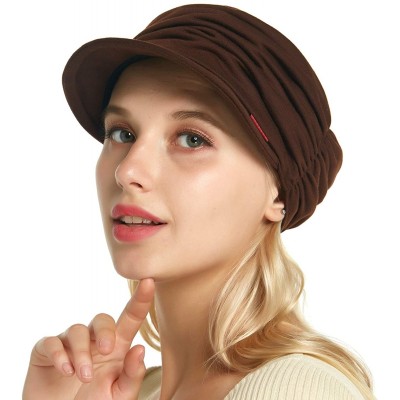 Skullies & Beanies Fashion Hat Cap with Brim Visor for Woman Ladies- Best for Daily Use - Medium Brown - CW18TO77A63 $11.44