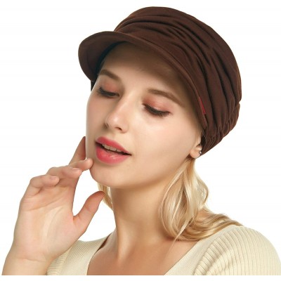 Skullies & Beanies Fashion Hat Cap with Brim Visor for Woman Ladies- Best for Daily Use - Medium Brown - CW18TO77A63 $11.44