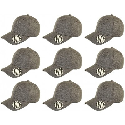 Baseball Caps (Pack of 9) Classic Premium Baseball Cap Adjustable Hook and Loop Self Adhesive Strap Back Plain Cap for Unisex...