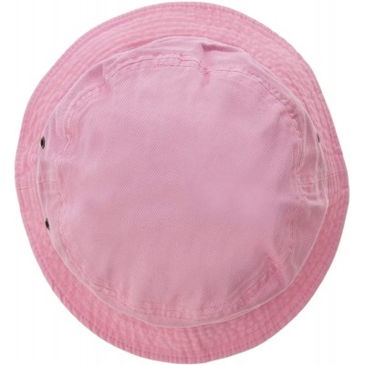 Bucket Hats 100% Cotton Bucket Hat for Men- Women- Kids - Summer Cap Fishing Hat - Light Pink - CS18DODKGZR $12.84