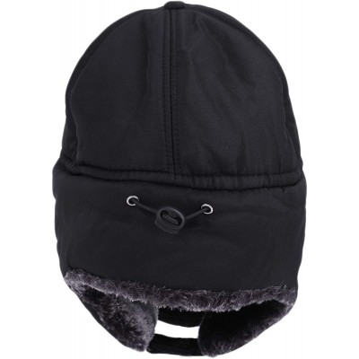 Balaclavas Faux Fur Cap Hat Visor Windproof Ski Balaclava Cover Men Women - Black - CH18A62CE8L $29.75