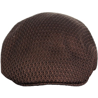 Newsboy Caps Unisex Duck Bill Mesh Weaved Newsboy Ivy Cap - Brown - CK17YI4DSAH $12.13