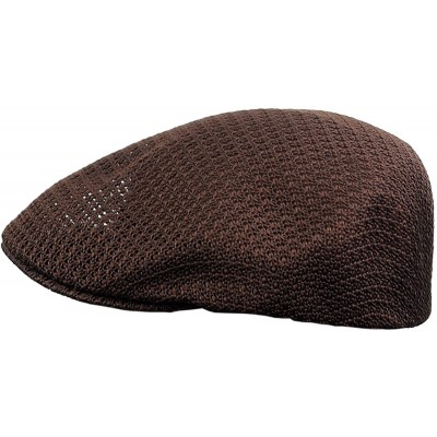 Newsboy Caps Unisex Duck Bill Mesh Weaved Newsboy Ivy Cap - Brown - CK17YI4DSAH $12.13