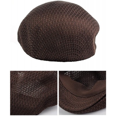 Newsboy Caps Unisex Duck Bill Mesh Weaved Newsboy Ivy Cap - Brown - CK17YI4DSAH $12.13