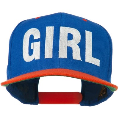 Baseball Caps Flat Bill Hip Hop Casual Girl Embroidered Cap - Royal Orange - CM11KCHJRI9 $31.60