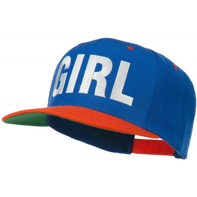 Baseball Caps Flat Bill Hip Hop Casual Girl Embroidered Cap - Royal Orange - CM11KCHJRI9 $31.60