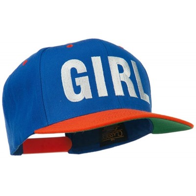 Baseball Caps Flat Bill Hip Hop Casual Girl Embroidered Cap - Royal Orange - CM11KCHJRI9 $31.60