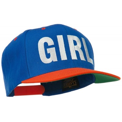 Baseball Caps Flat Bill Hip Hop Casual Girl Embroidered Cap - Royal Orange - CM11KCHJRI9 $31.60