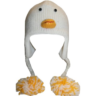 Skullies & Beanies Animal Hat Wool Fleece Lined Trapper Beanie Cap Adult Teenagers - Chick / Duck - CY11ROGMTNV $23.52
