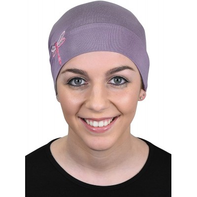 Skullies & Beanies Chemo Beanie Sleep Cap Pink Dragonfly - Lavender - C6187232RNX $17.38