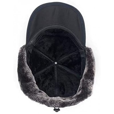 Balaclavas Faux Fur Cap Hat Visor Windproof Ski Balaclava Cover Men Women - Black - CH18A62CE8L $14.09