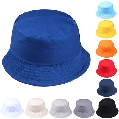 Sun Hats Unisex Cotton Classic Foldable UPF 50+ Sun Hat Outdoor Pure Color Floppy Bucket Hat UV Sun Protection Beach Cap - CQ...