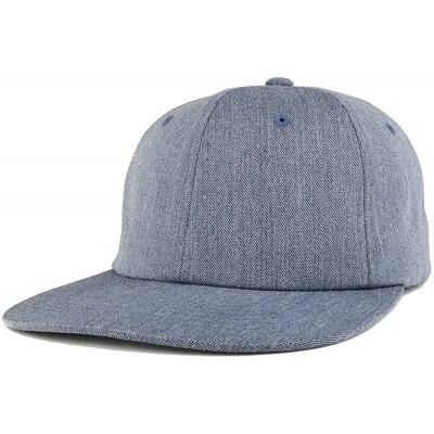 Baseball Caps Premium Soft Unstructured Flatbill Adjustable Snapback Cap - Heather Blue - C4186GGM5HQ $9.75