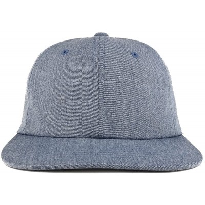 Baseball Caps Premium Soft Unstructured Flatbill Adjustable Snapback Cap - Heather Blue - C4186GGM5HQ $9.75