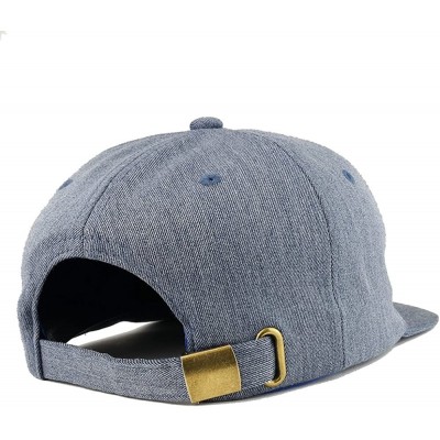 Baseball Caps Premium Soft Unstructured Flatbill Adjustable Snapback Cap - Heather Blue - C4186GGM5HQ $9.75