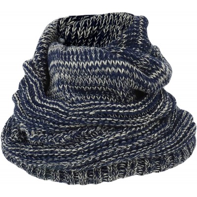 Skullies & Beanies 2 in 1 Winter Multi Knit Ponytail Slouchy Beanie Neck Warmer - Navy Beige - CA18LRT9TXS $23.51