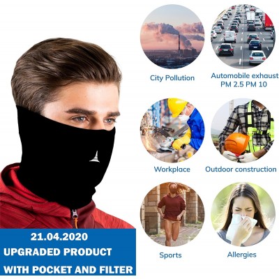 Balaclavas Face Mask Reusable with Filter - Balaclava Neck Gaiter - Face Cover for Dust - C218AILRKD9 $19.14