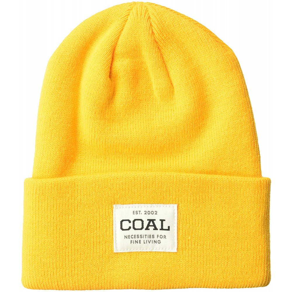 Skullies & Beanies Men's The Uniform Fine Knit Workwear Cuffed Beanie Hat - Gold - CS1867XSA0T $19.54