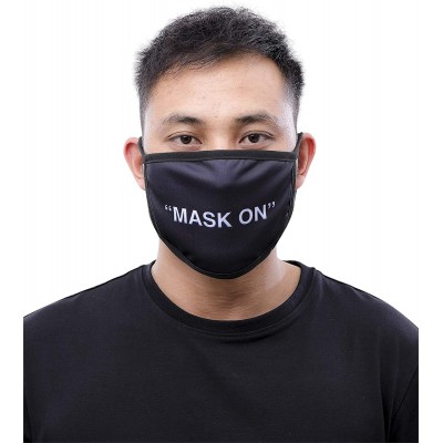 Balaclavas Bandana Fashion Face Mask - """Mask On"" Black" - C5198E5WHZY $16.29