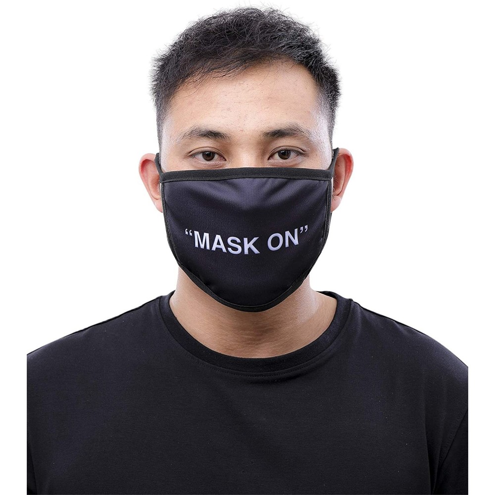 Balaclavas Bandana Fashion Face Mask - """Mask On"" Black" - C5198E5WHZY $16.29